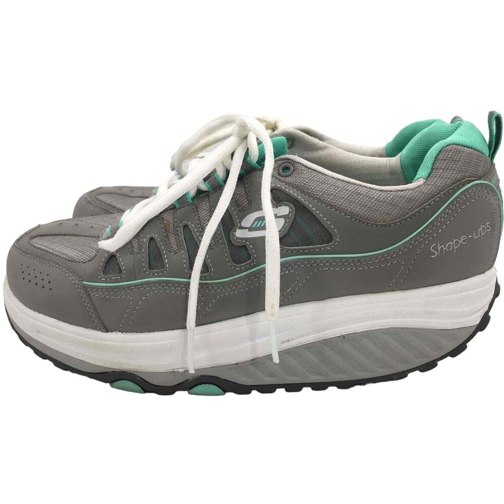 Skechers US 8 Women Sneakers Shoes Gray Green